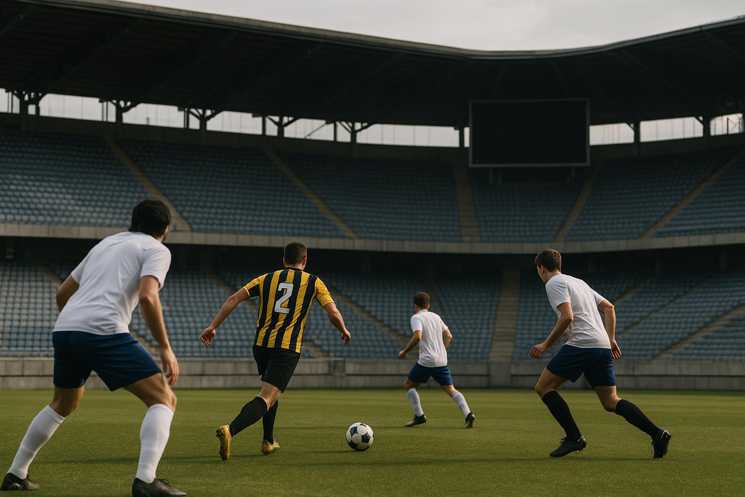 Sfeerbeeld van een stadion tijdens een match in de Challenger Pro League, zonder herkenbare gezichten.