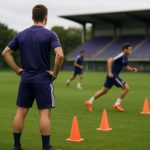 Sfeerbeeld van een training bij RSC Anderlecht zonder herkenbare gezichten