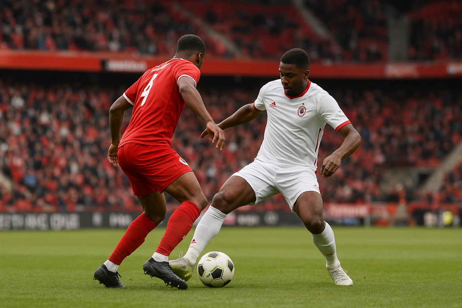 Spelmoment in Standard tegen Royal Antwerp op Sclessin in Play-Off 2