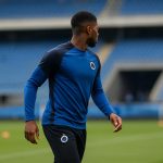 Joaquin Seys van Club Brugge tijdens een trainingsmoment in en rond het Jan Breydelstadion