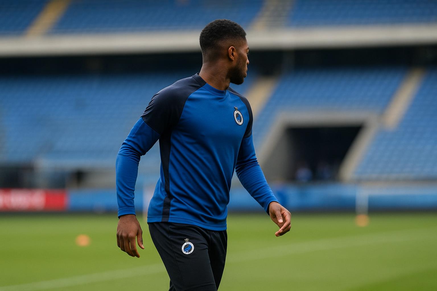 Joaquin Seys van Club Brugge tijdens een trainingsmoment in en rond het Jan Breydelstadion