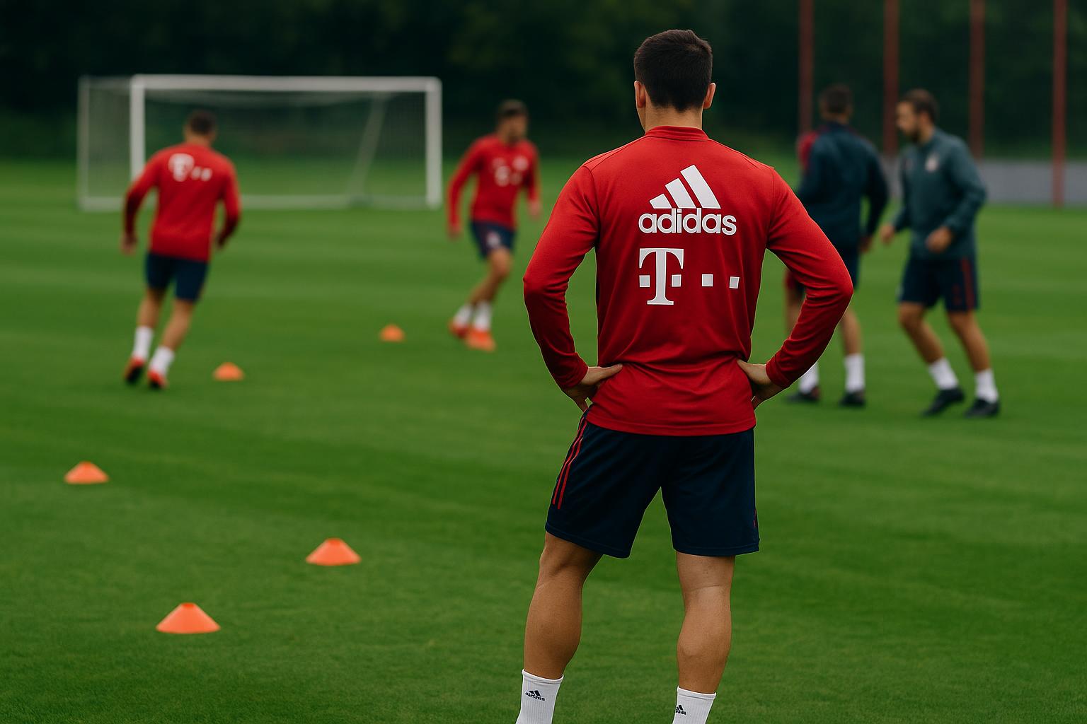 Vincent Kompany bij Bayern München in een trainingscontext
