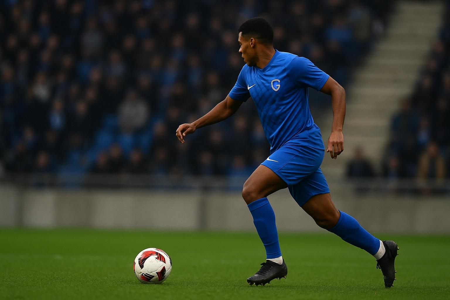 Zakaria El Ouahdi van KRC Genk in actie tijdens een wedstrijd