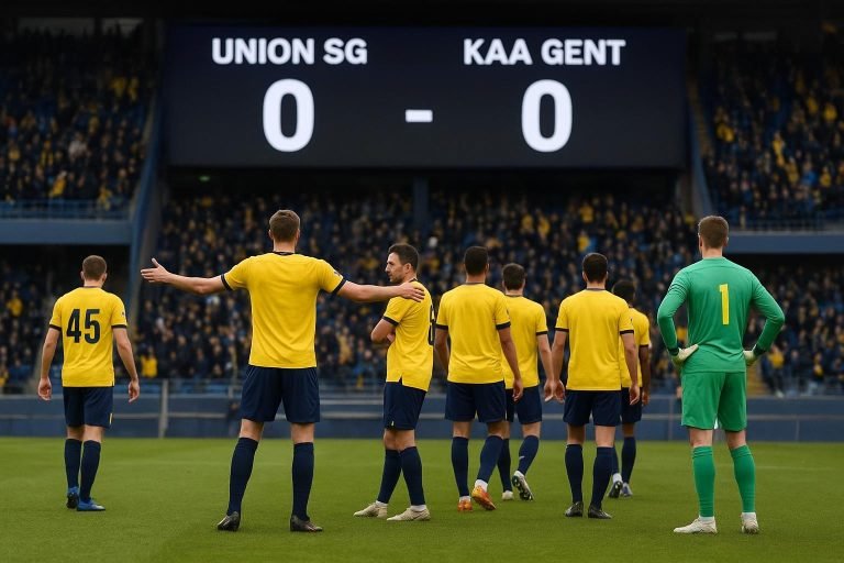 Spelers van Union SG na het scoreloos gelijkspel tegen KAA Gent.