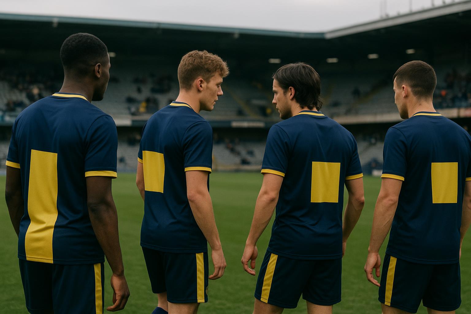 Spelers van Union vieren samen op het veld tijdens een wedstrijd