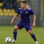 Keisuke Goto in actie tijdens een wedstrijd van STVV, op huurbasis van Anderlecht