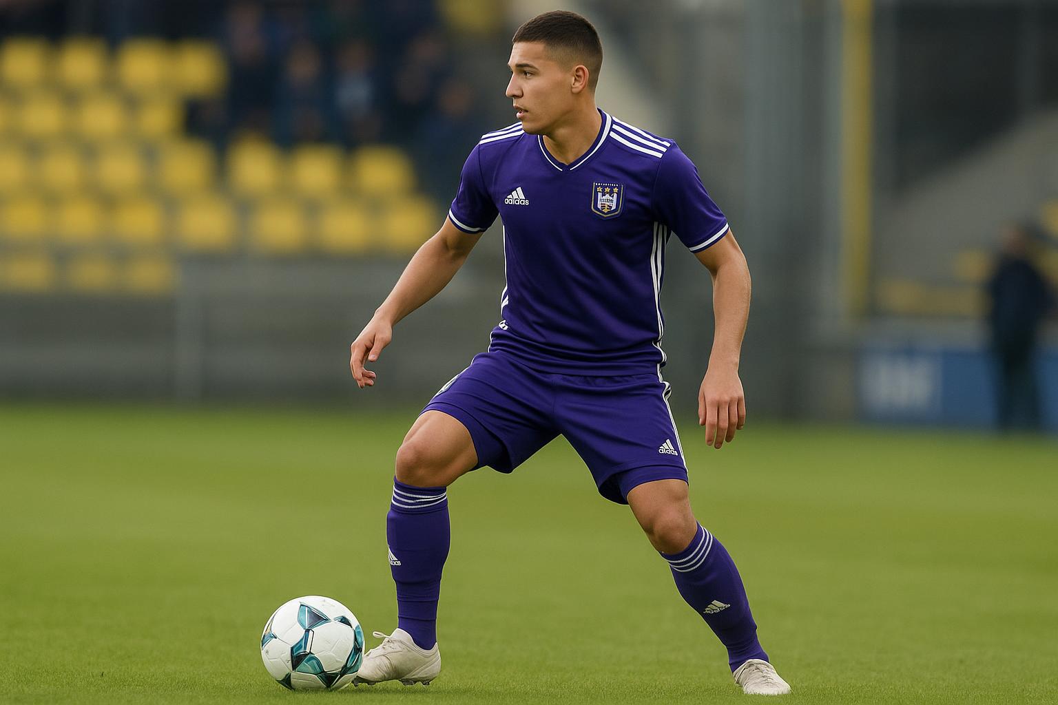 Keisuke Goto in actie tijdens een wedstrijd van STVV, op huurbasis van Anderlecht