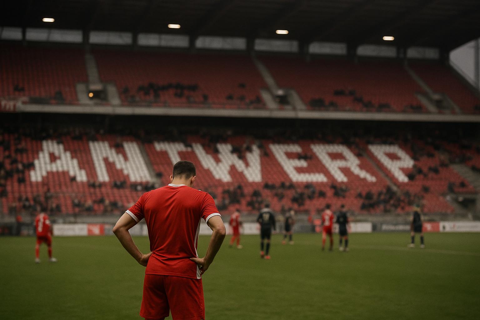 Sfeerbeeld in het Bosuilstadion tijdens een wedstrijd van Royal Antwerp FC