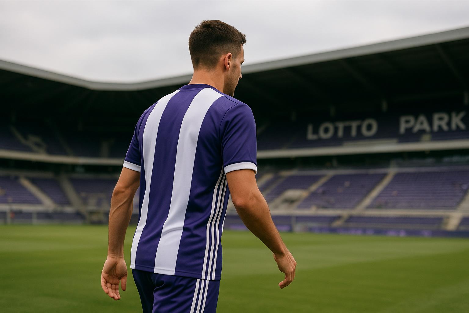 Thorgan Hazard van Anderlecht tijdens een wedstrijd in het Lotto Park