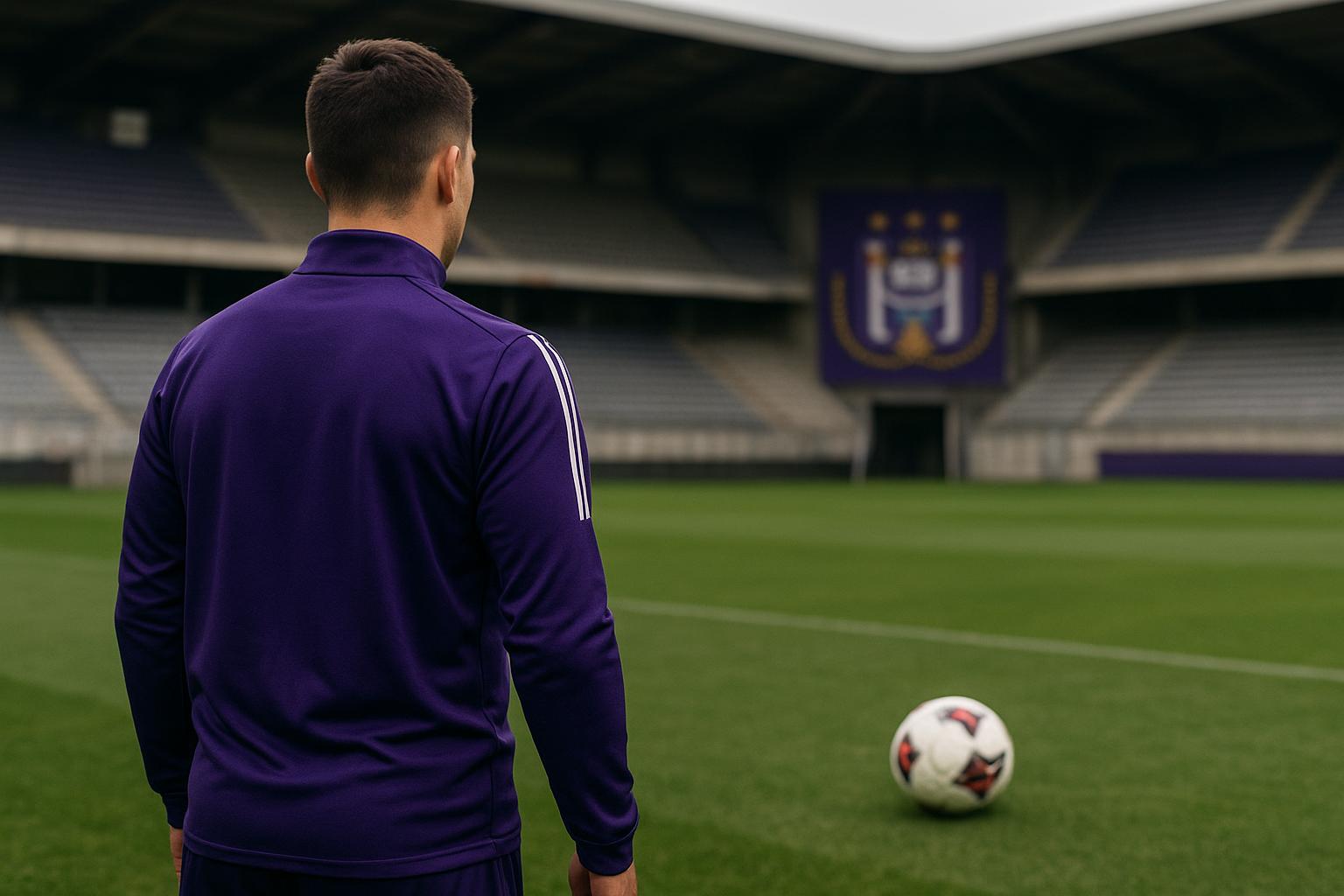 Cedric Hatenboer in actie met Anderlecht-tenue tijdens een wedstrijdmoment.