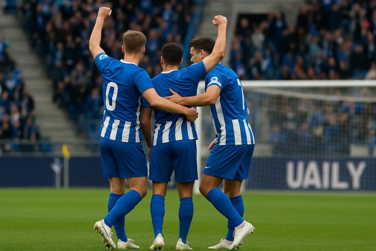 Actiemoment van KRC Genk tijdens een wedstrijd, met spelers in duel om de bal