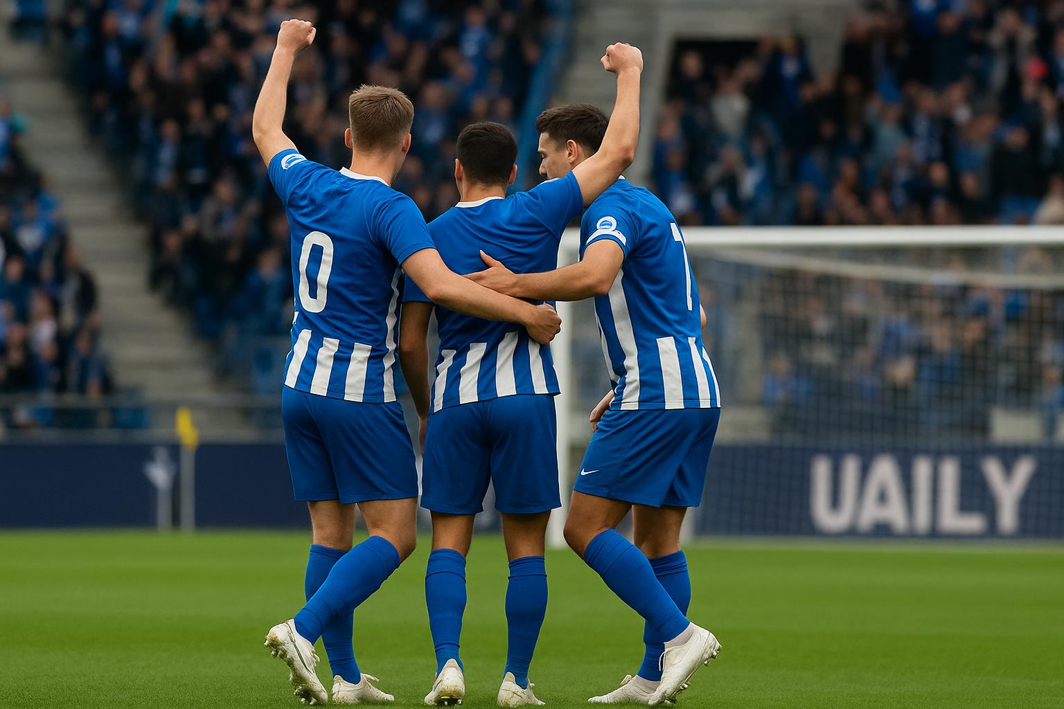 Actiemoment van KRC Genk tijdens een wedstrijd, met spelers in duel om de bal