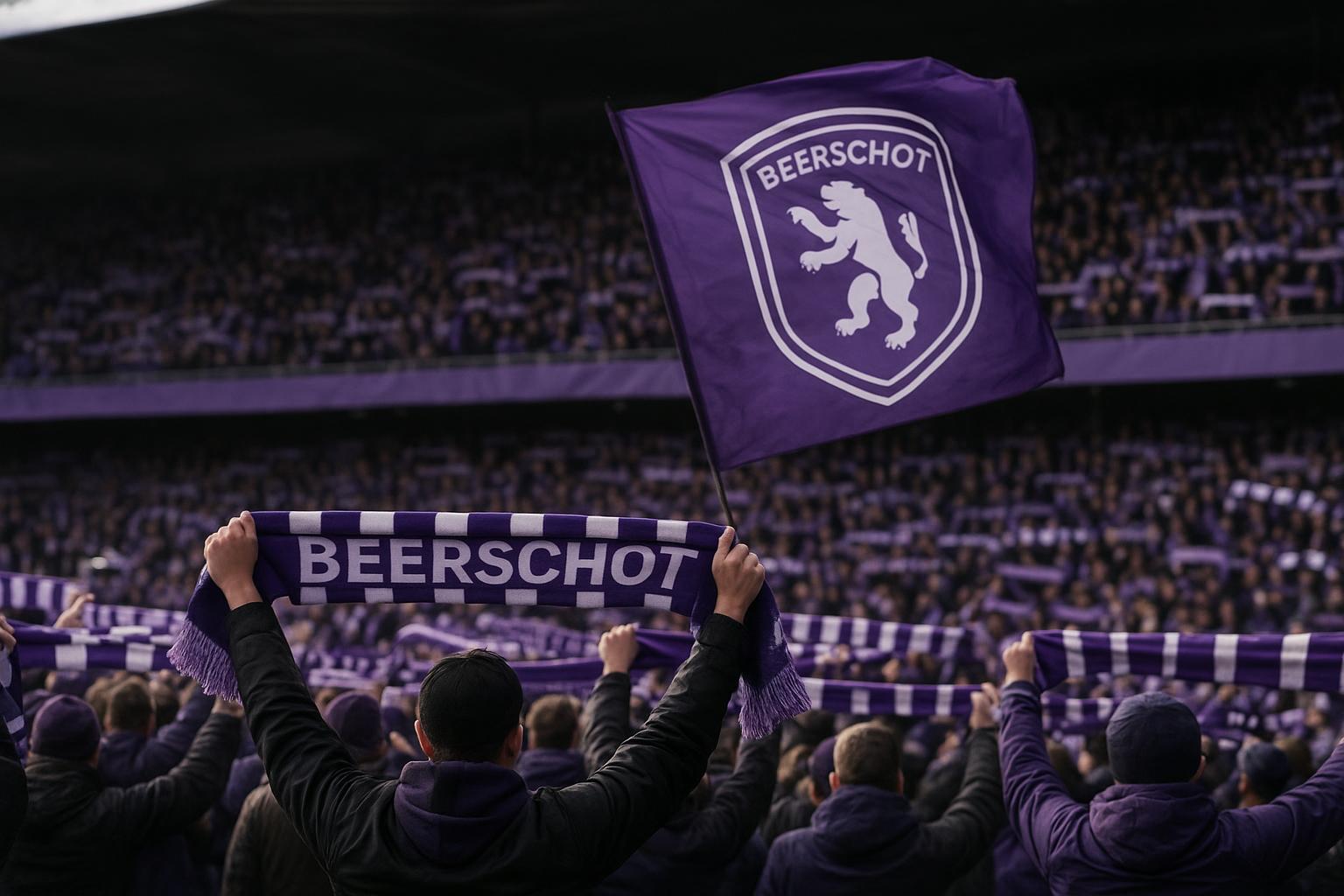 Supporters van Beerschot zorgen voor sfeer op de tribunes van het Kiel