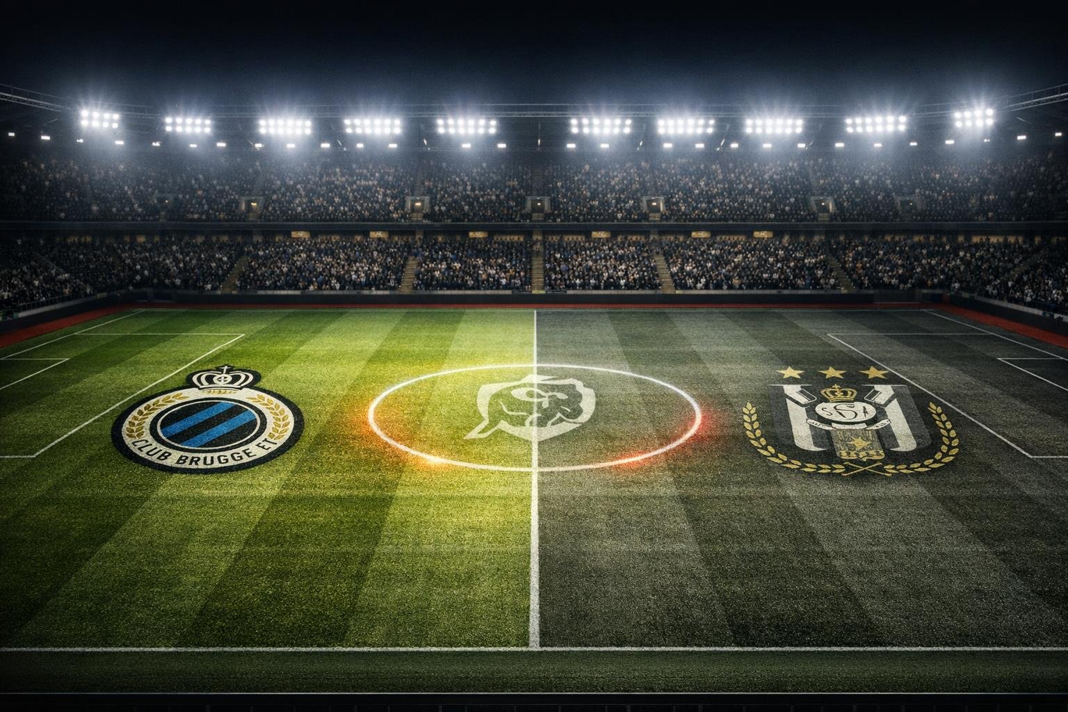 Analysebeeld van Speeldag 34 in de Jupiler Pro League met Club Brugge als grote winnaar en RSC Anderlecht als verliezer van het weekend.