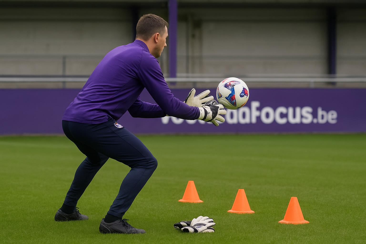 Nicaise Kudimbana op het oefenveld bij Anderlecht