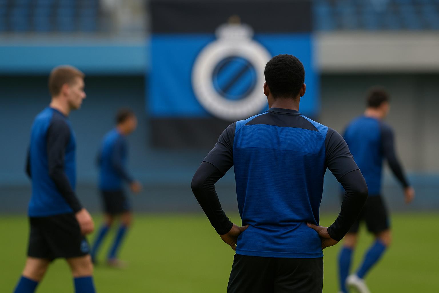 Jesse Bisiwu van Club NXT tijdens een trainingsmoment bij Club Brugge