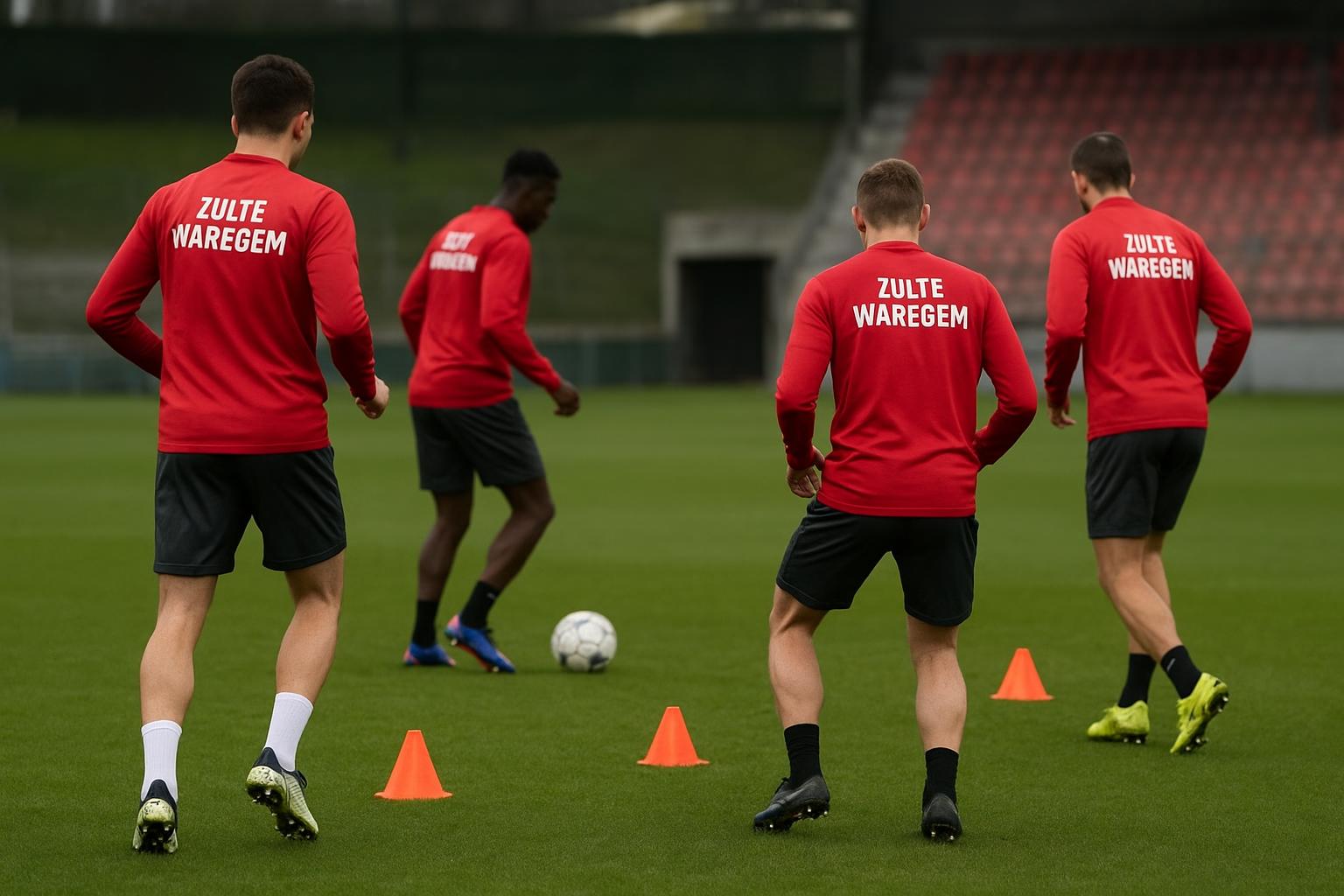 Zulte Waregem in trainingscontext met focus op degradatiepoule