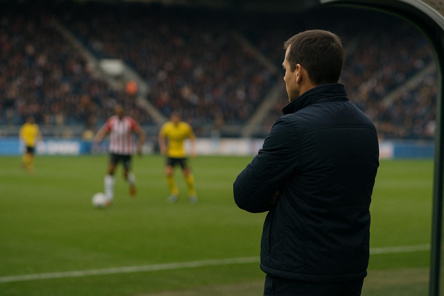 Mark van Bommel langs de zijlijn tijdens een wedstrijd