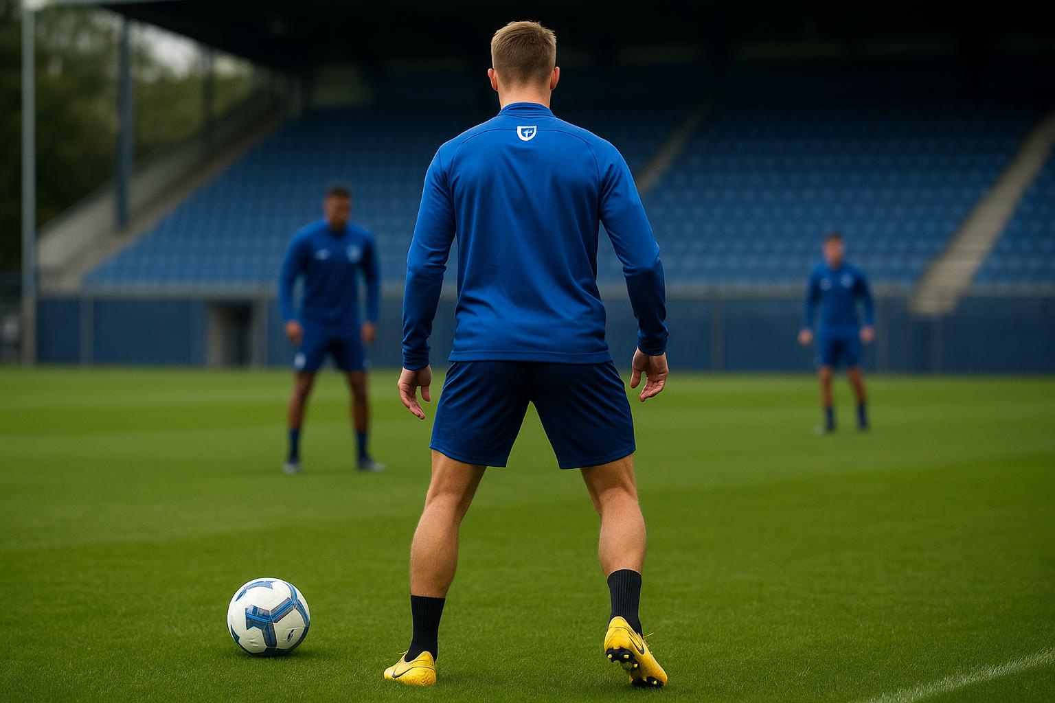 Matte Smets van KRC Genk tijdens een trainingsmoment op het oefenveld