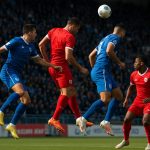 Spelmoment uit KRC Genk tegen Standard in de Cegeka Arena