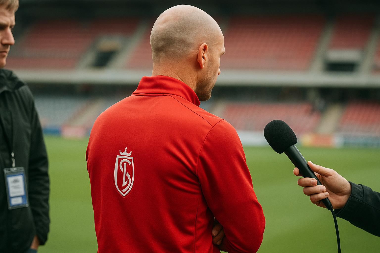 Vincent Euvrard van Standard langs de zijlijn tijdens een wedstrijdmoment