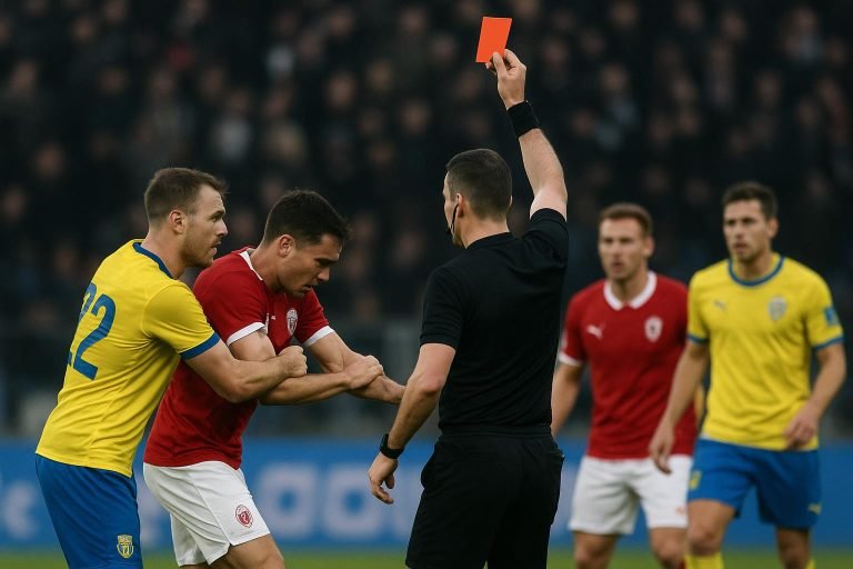Spelmoment in Westerlo-Antwerp met een duel dat leidt tot een VAR-beslissing