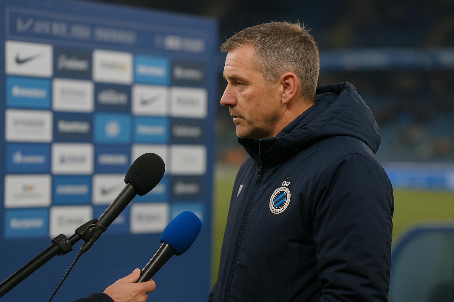 Ivan Leko langs de zijlijn bij Club Brugge in een stadionomgeving