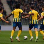 Union-speler viert een doelpunt in de derby tegen Anderlecht in het Lotto Park