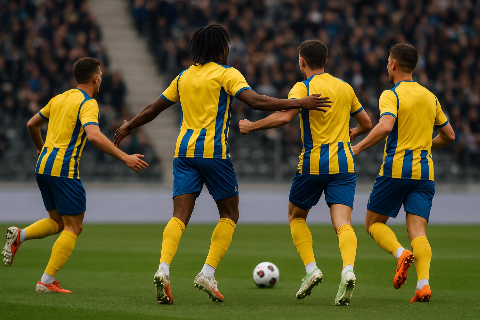 Union-speler viert een doelpunt in de derby tegen Anderlecht in het Lotto Park
