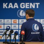 Rik De Mil tijdens een persmoment bij KAA Gent in aanloop naar Play-Off 1