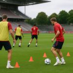 Bayern-spelers op training in aanloop naar het Champions League-duel tegen PSG