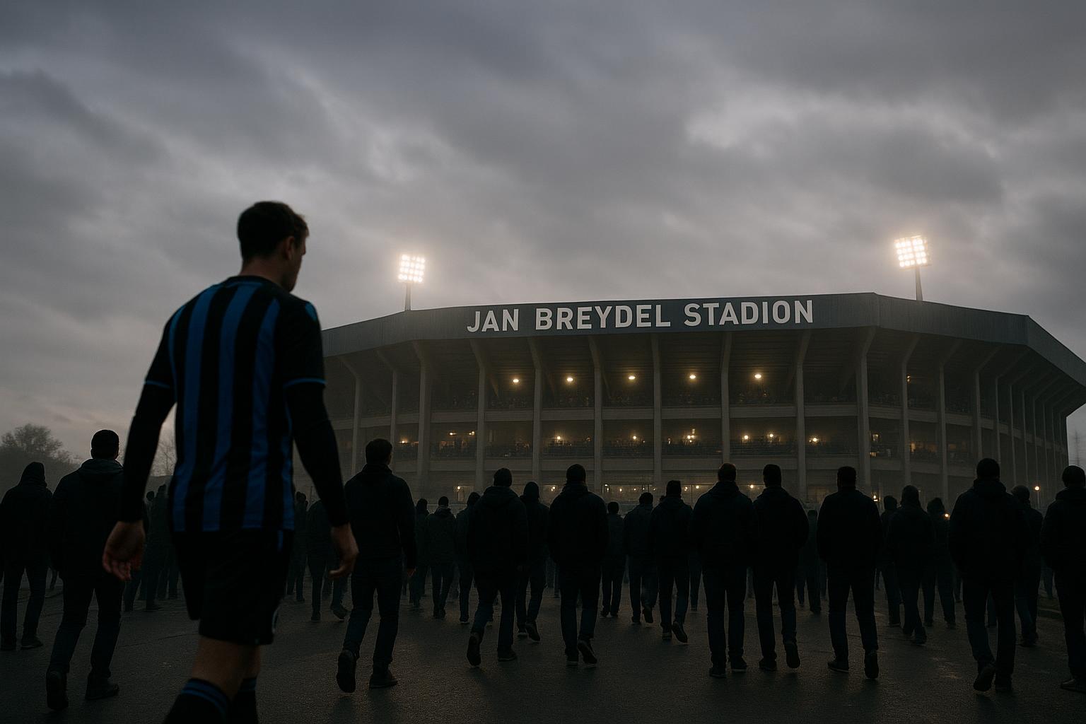 Sfeerbeeld aan het Jan Breydelstadion van Club Brugge zonder herkenbare gezichten