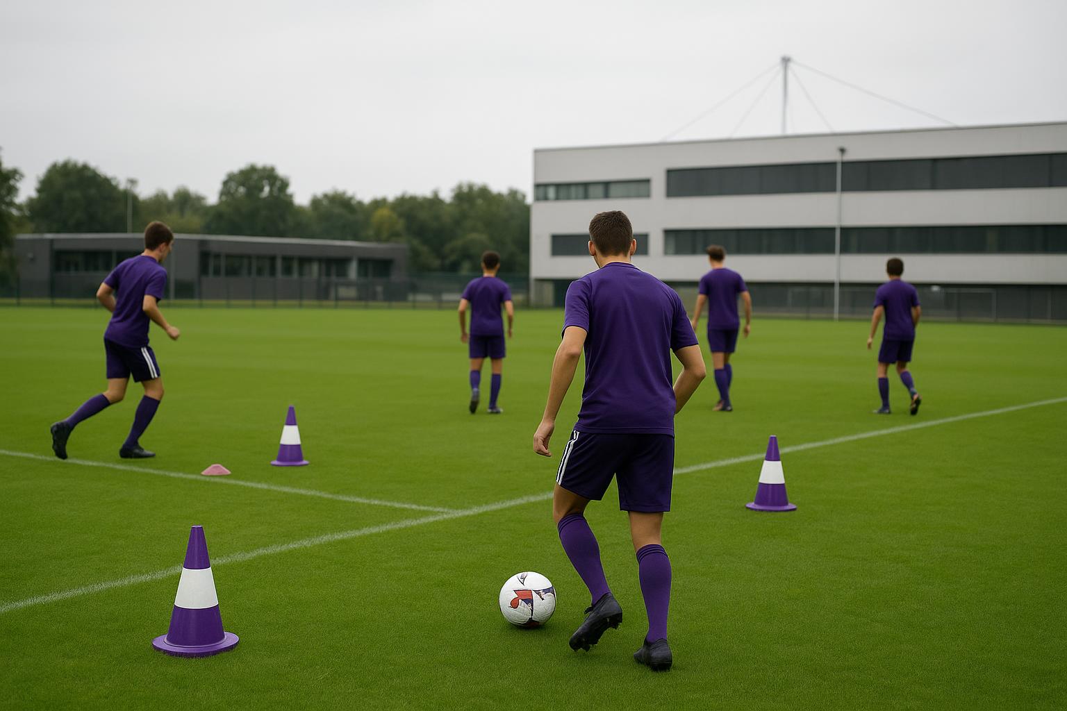 Sfeerbeeld van het trainingscomplex van RSC Anderlecht in Neerpede
