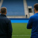 Dimitri De Condé van KRC Genk in een stadionomgeving tijdens een wedstrijdavond