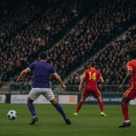 Radja Nainggolan in wedstrijdcontext met Patro Eisden in een beladen sfeer in het stadion