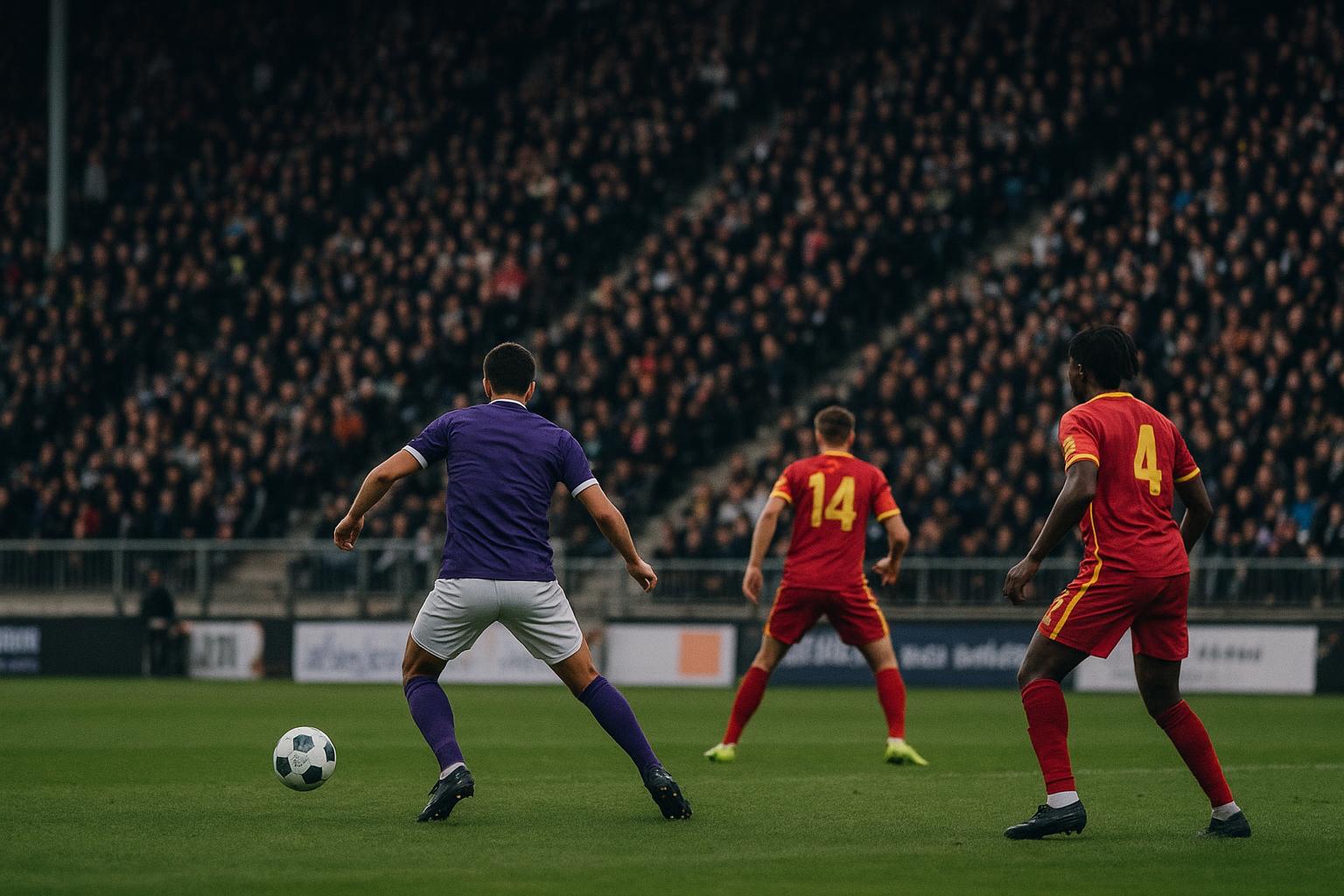 Radja Nainggolan in wedstrijdcontext met Patro Eisden in een beladen sfeer in het stadion
