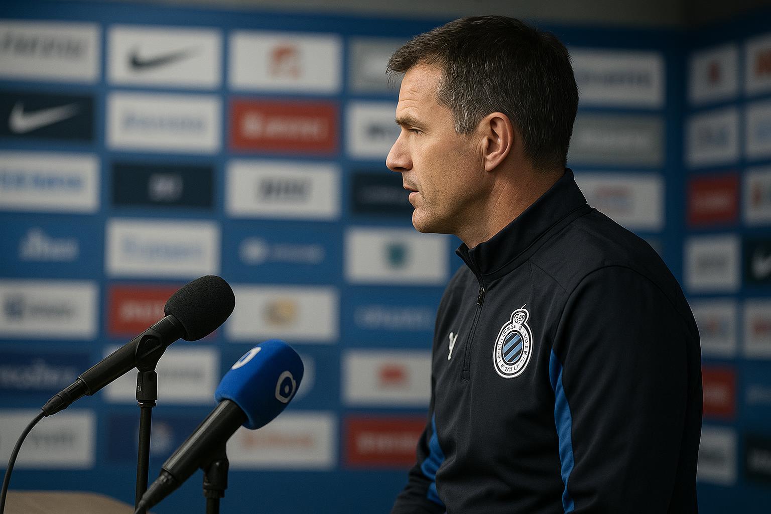 Ivan Leko, coach van Club Brugge, tijdens een persmoment in aanloop naar de Champions Play-Offs