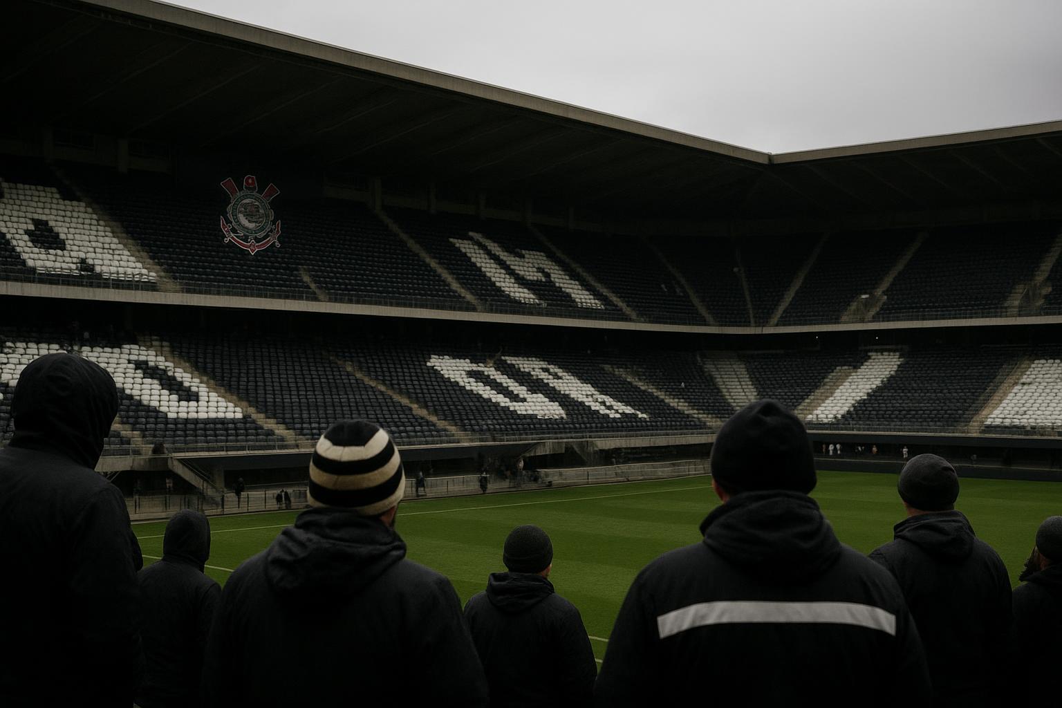 Sfeerbeeld rond het stadion van Corinthians in São Paulo
