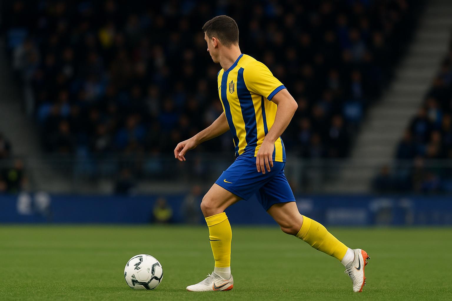 Adem Zorgane in actie voor Union SG met de bal aan de voet