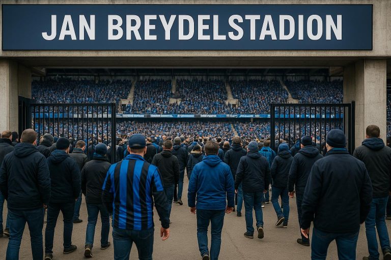 Sfeerbeeld aan het Jan Breydelstadion bij Club Brugge