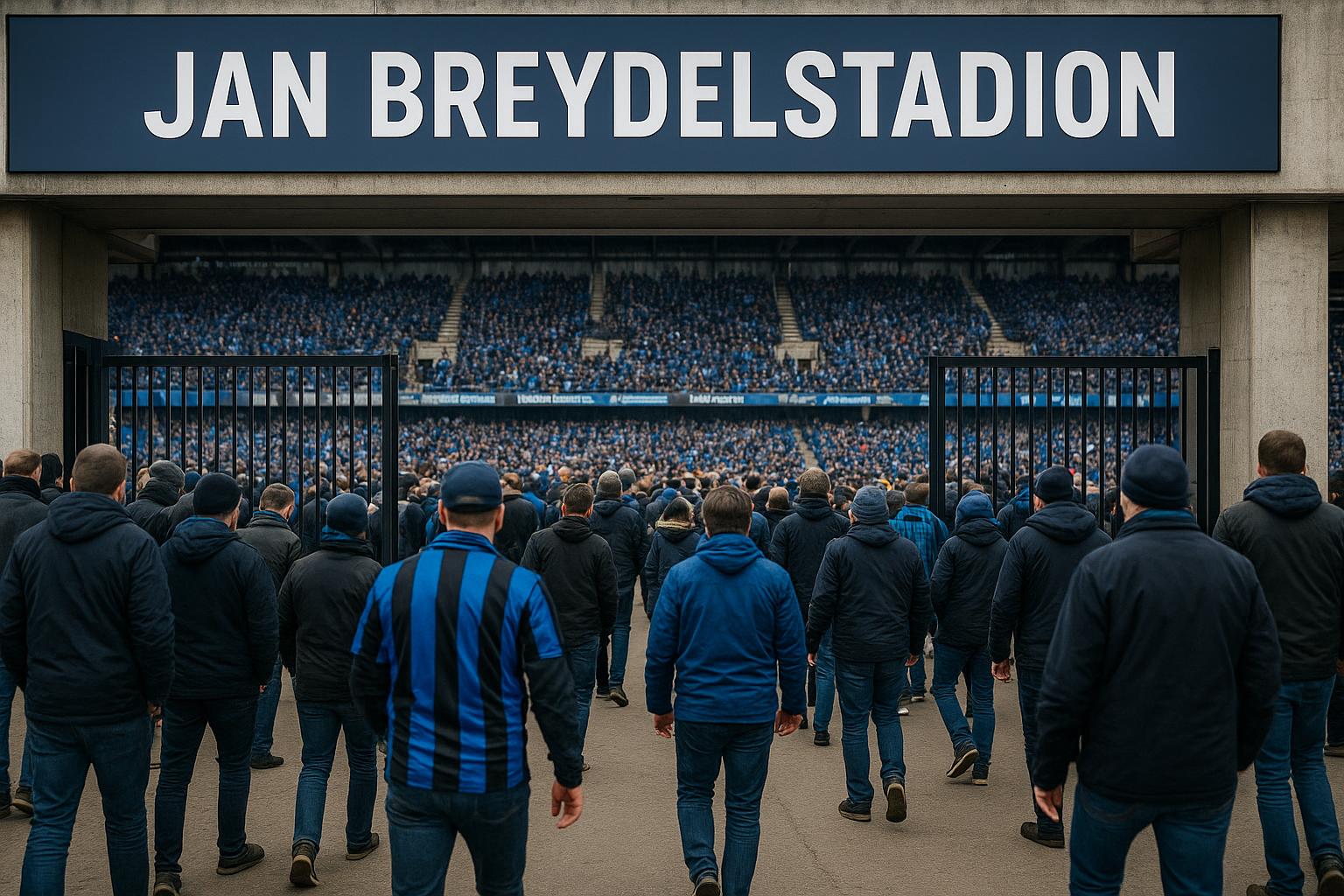 Sfeerbeeld aan het Jan Breydelstadion bij Club Brugge