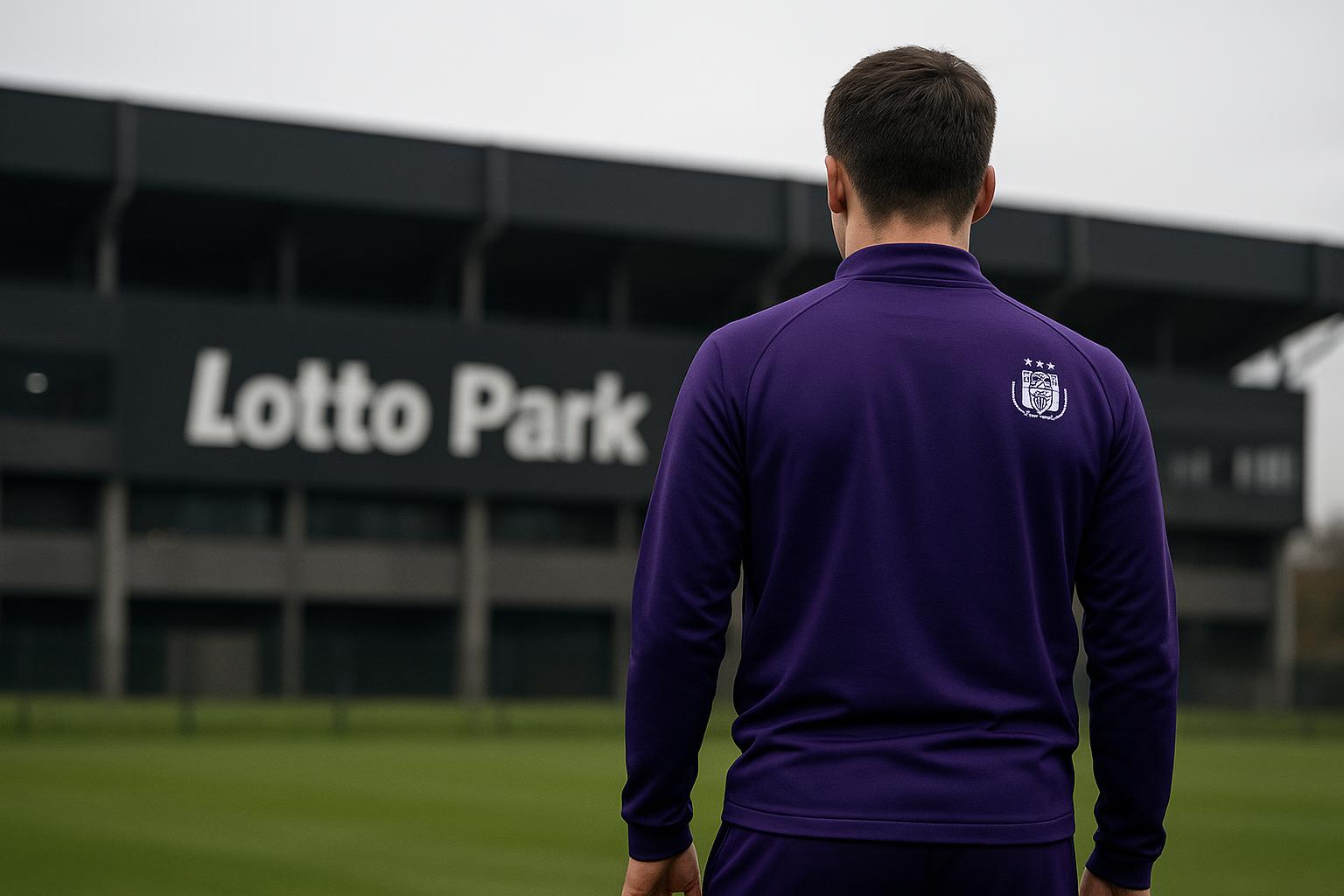 Beeld in het Lotto Park rond de transfersituatie van Nathan De Cat bij RSC Anderlecht