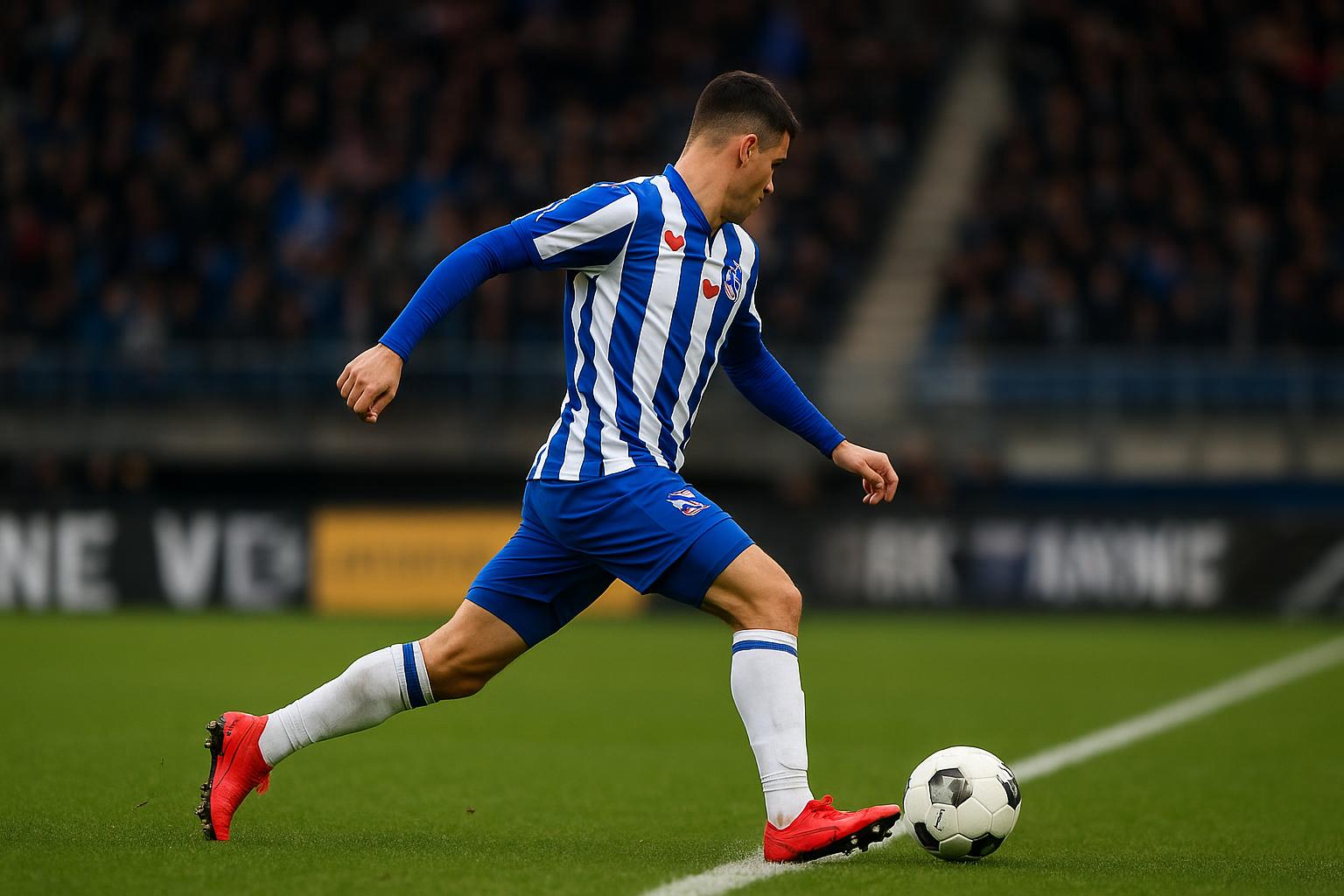 Luca Oyen in actie in het shirt van SC Heerenveen