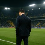 Sfeerbeeld in een stadion met geel-blauwe tribunes bij Fenerbahçe