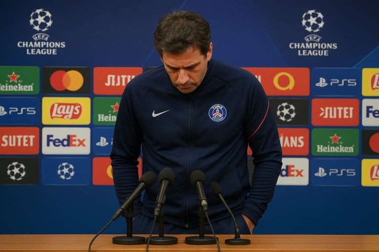 Luis Enrique reageert op de persconferentie na Bayern München tegen PSG in de Champions League.