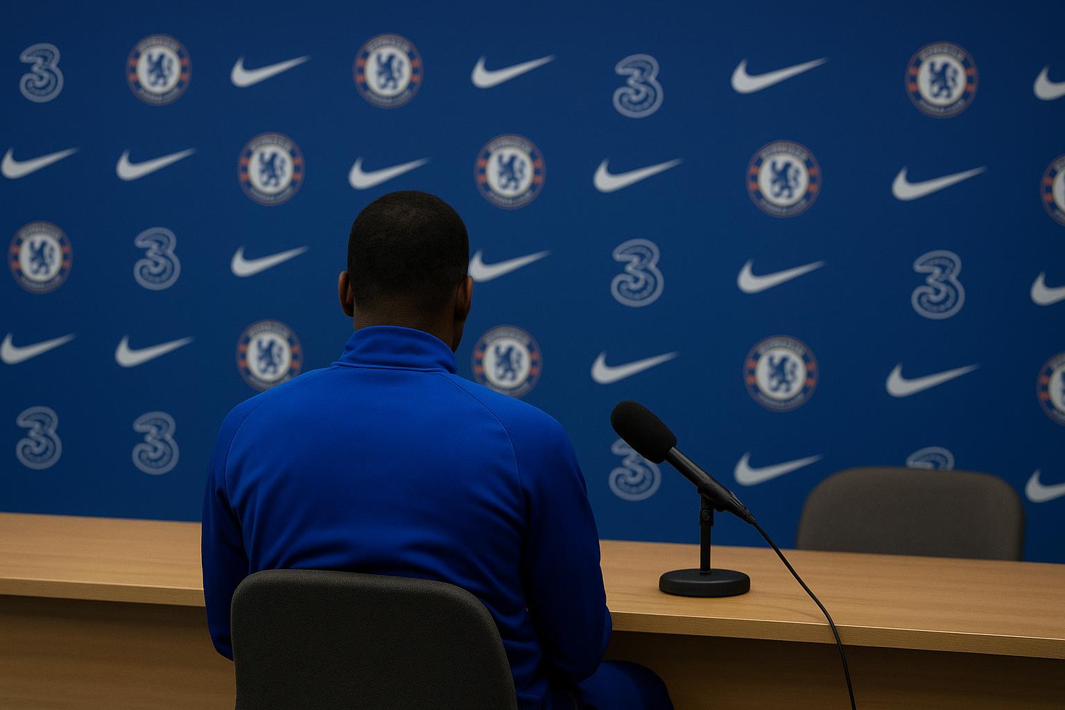 Training op het oefencomplex van Chelsea met spelers op de achtergrond, zonder herkenbare gezichten