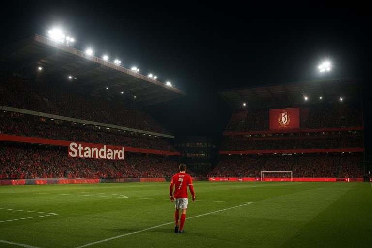 Sfeerbeeld in en rond het stadion van Standard Luik tijdens een wedstrijdavond