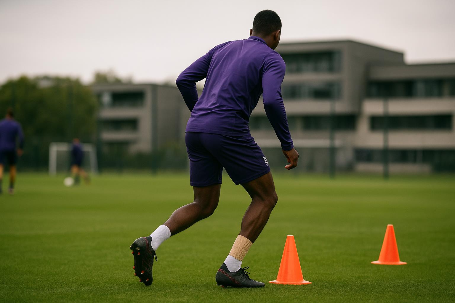 Training bij RSC Anderlecht met focus op revalidatie en terugkeer naar de groep