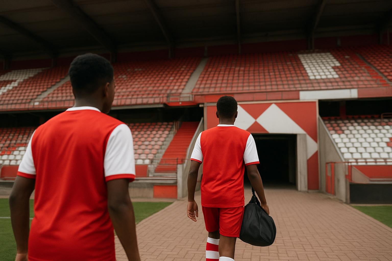 Sfeerbeeld van het Bosuilstadion van Royal Antwerp FC met focus op jeugdopleidingcontext