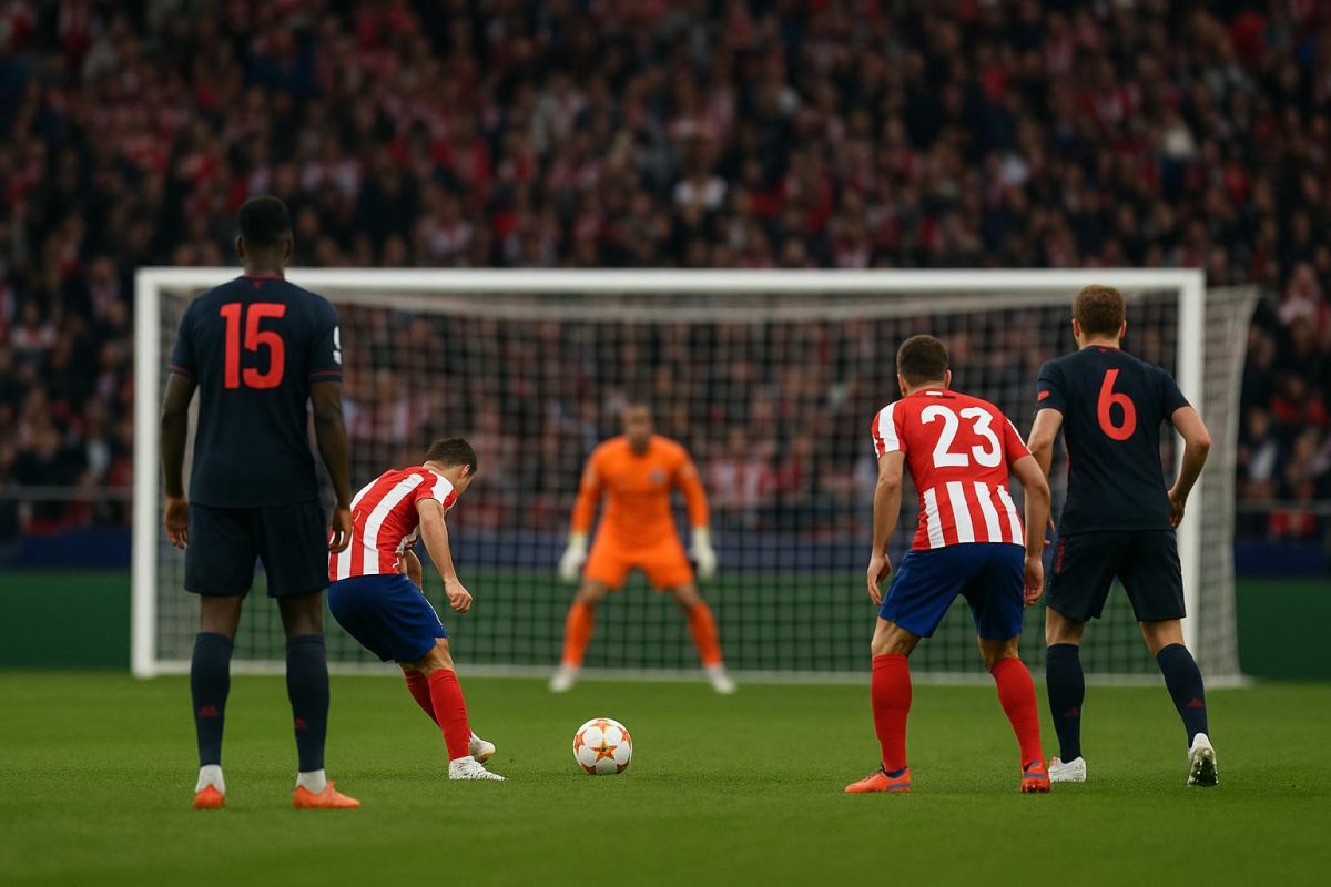 Sfeerbeeld in het stadion tijdens Atlético Madrid tegen Arsenal in de Champions League